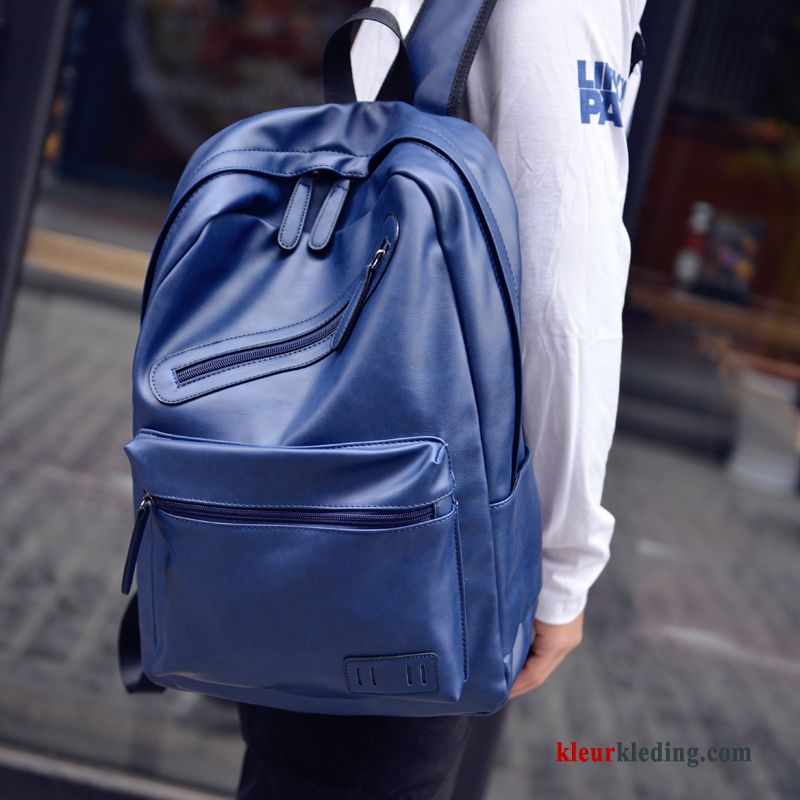 Tas Eenvoudig Dames Heren Mode Rugzak Trend Schooltas Blauw