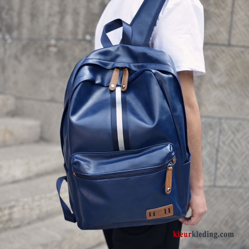 Tas Eenvoudig Dames Heren Mode Rugzak Trend Schooltas Blauw