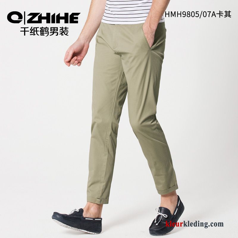 Trend Casual Broek Zomer Mannelijk Zwart Slim Fit Heren Kraanvogel