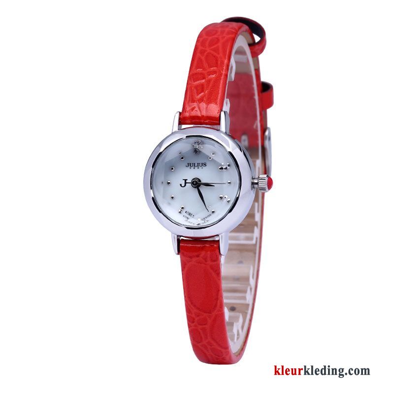 Trend Dames Student Waterdicht Mode Mini Riem Horloge Zwart