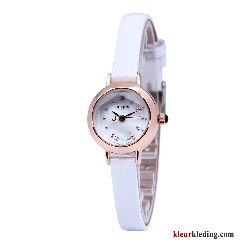 Trend Dames Student Waterdicht Mode Mini Riem Horloge Zwart