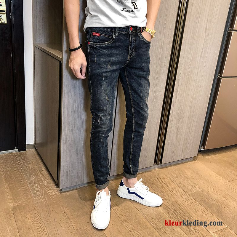 Trend Mini Rechtdoor Mannelijk Spijkerbroek Jeans Trendy Merk Blauw Heren