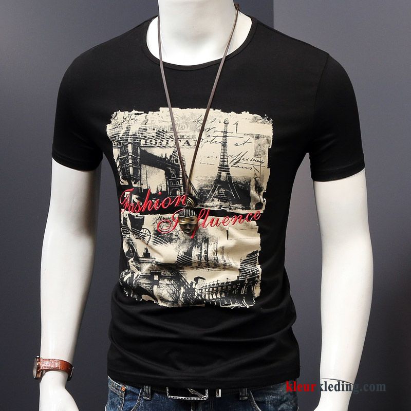 Trend Slim Fit Halve Mouw Nieuw Heren T-shirts Zomer Jasje