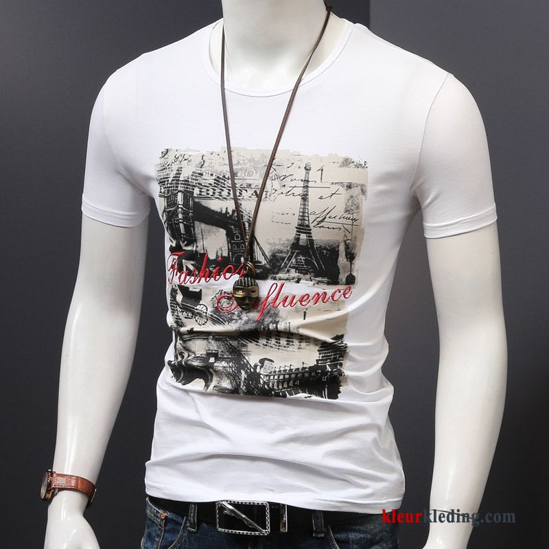 Trend Slim Fit Halve Mouw Nieuw Heren T-shirts Zomer Jasje