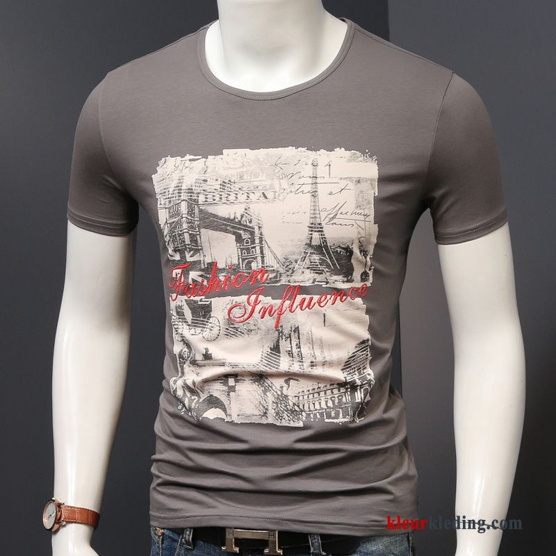 Trend Slim Fit Halve Mouw Nieuw Heren T-shirts Zomer Jasje