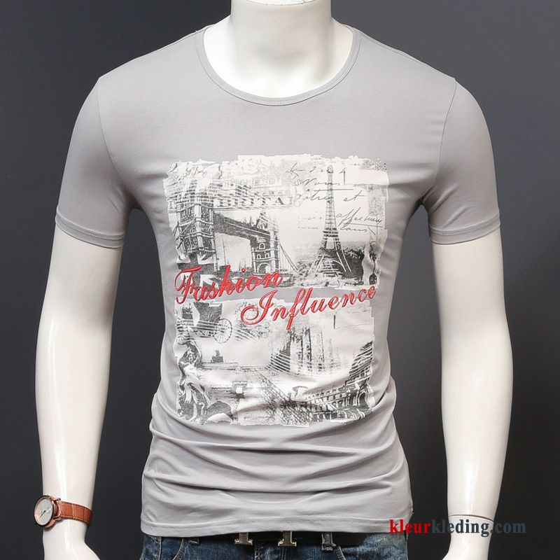 Trend Slim Fit Halve Mouw Nieuw Heren T-shirts Zomer Jasje