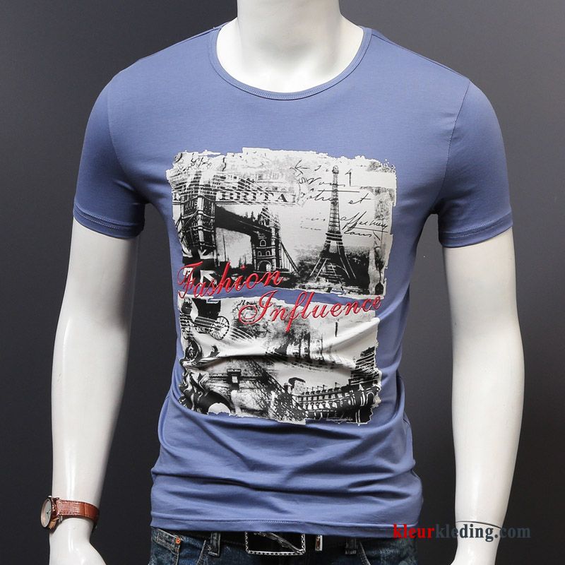 Trend Slim Fit Halve Mouw Nieuw Heren T-shirts Zomer Jasje