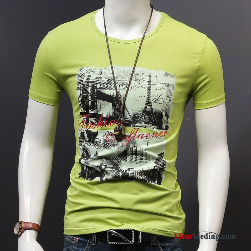 Trend Slim Fit Halve Mouw Nieuw Heren T-shirts Zomer Jasje