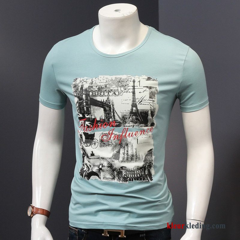 Trend Slim Fit Halve Mouw Nieuw Heren T-shirts Zomer Jasje