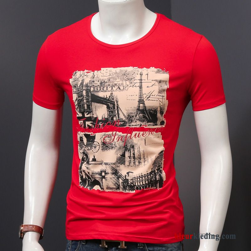 Trend Slim Fit Halve Mouw Nieuw Heren T-shirts Zomer Jasje