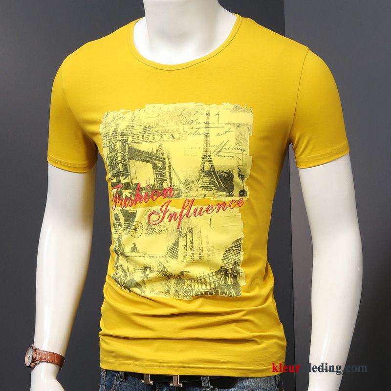 Trend Slim Fit Halve Mouw Nieuw Heren T-shirts Zomer Jasje