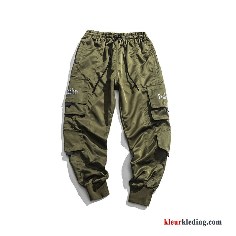 Trendy Merk Heren Harlan Cargo Broek Losse Grijs Strak Mini