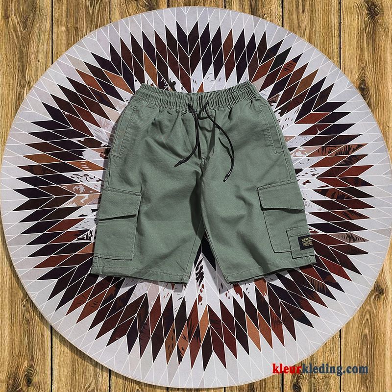 Trendy Merk Khaki Heren Korte Broek Groot Cargo Broek Zomer Losse