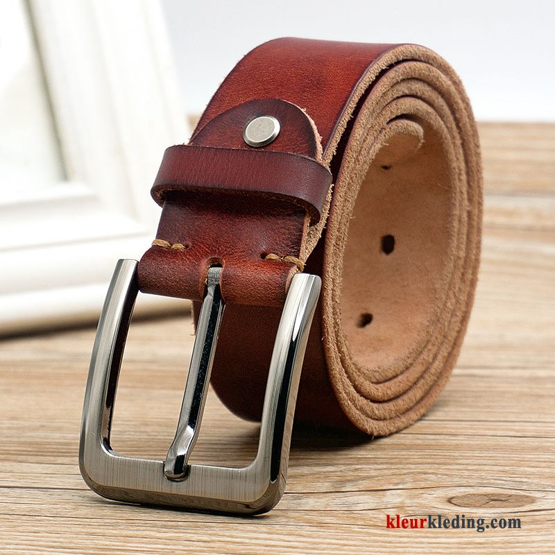 Vintage Riem Heren Met De Hand Leer Veiligheidsspeld Zuiver Lederen Bruine