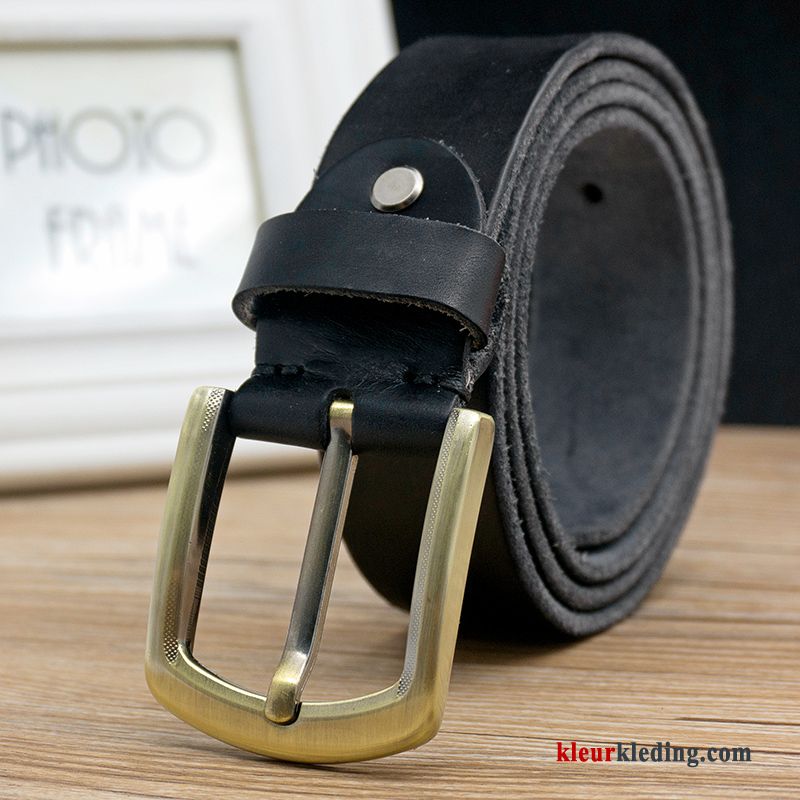 Vintage Riem Heren Met De Hand Leer Veiligheidsspeld Zuiver Lederen Bruine