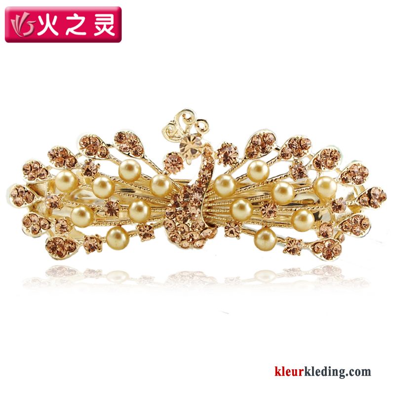 Vlinderdas Strass Hoofdtooi Accessoires Haaraccessoires Haarspeld Veerklemmen Elegante Dames Gouden