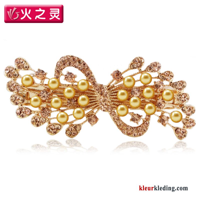 Vlinderdas Strass Hoofdtooi Accessoires Haaraccessoires Haarspeld Veerklemmen Elegante Dames Gouden