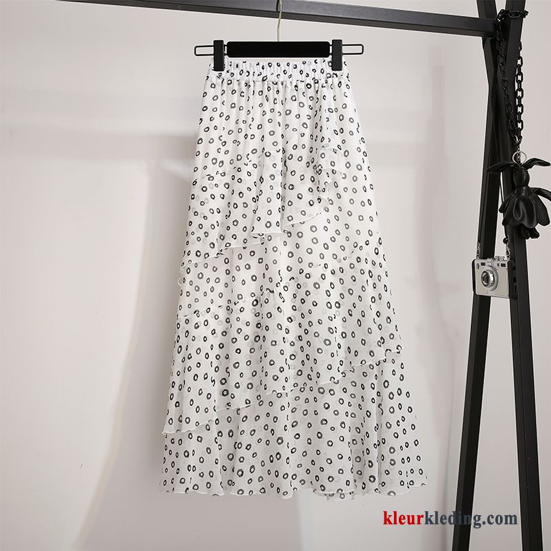 Voorjaar Rok Chiffon Hoge Taille Onregelmatig Jurk Dames Zomer