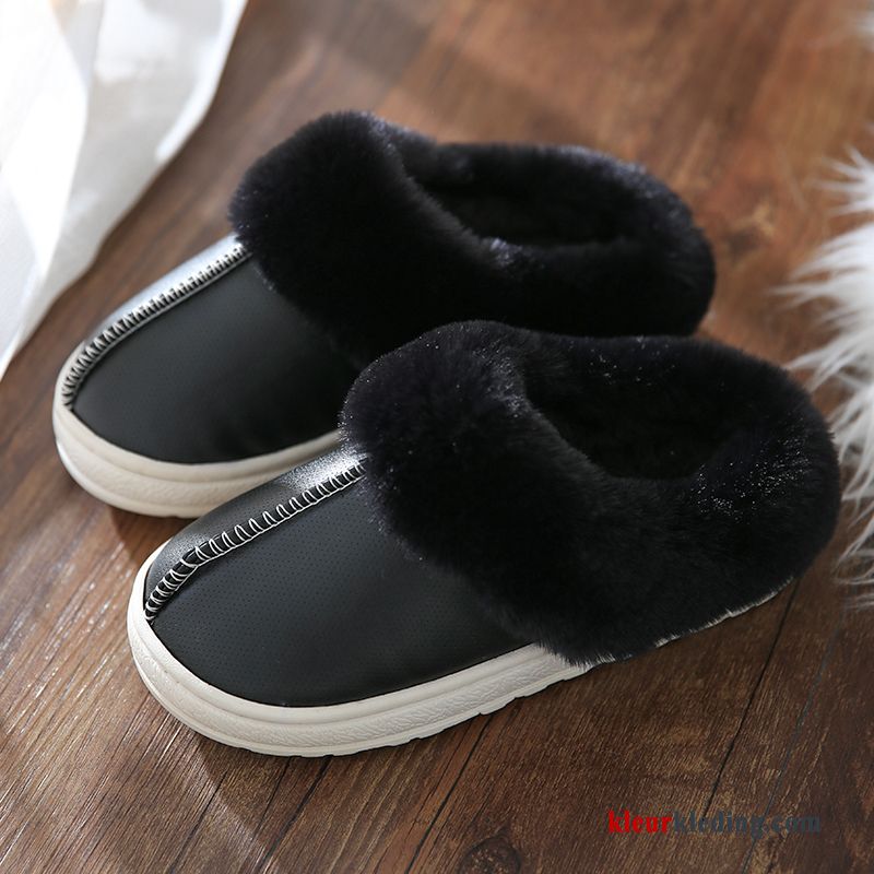 Vrouwen Binnen Pantoffels Antislip Katoen Mannen Winter Slippers Heren Blauw