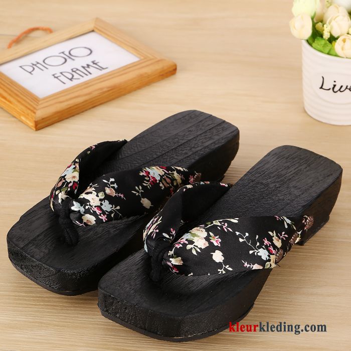 Vrouwen Plat Pantoffels Houten Schoenen Zomer Slipper Kleur Dames