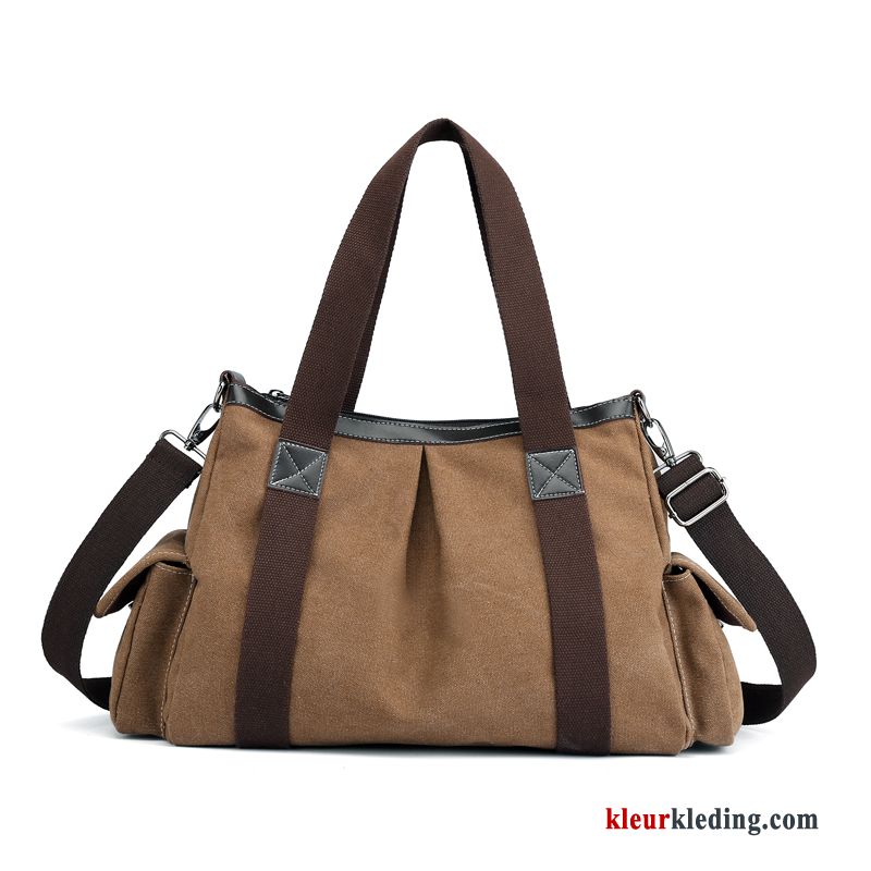 Wandelrugzak 2019 Nieuw Tas Canvas Vintage Messenger Tas Grote Tas Dames Kaki