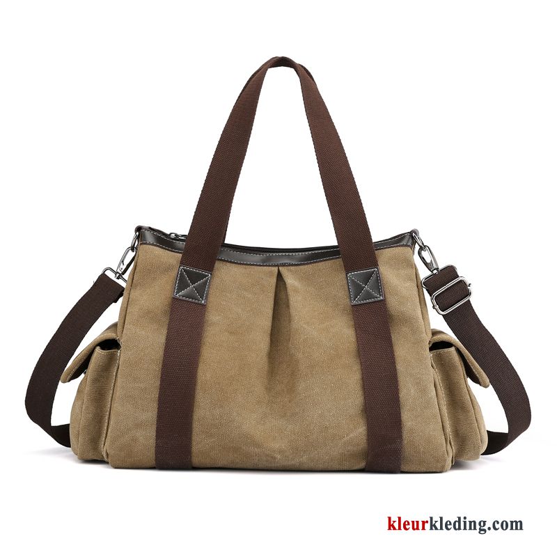 Wandelrugzak 2019 Nieuw Tas Canvas Vintage Messenger Tas Grote Tas Dames Kaki