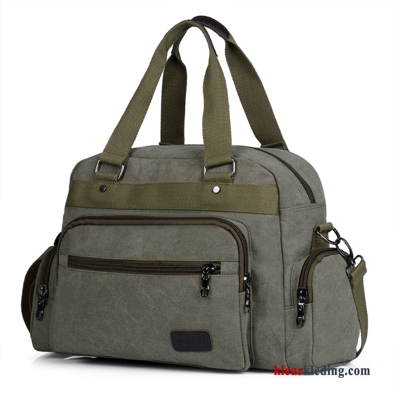 Wandelrugzak Grote Tas Messenger Tas Canvas Groot Meer Zakken Casual Praktisch Heren Blauw