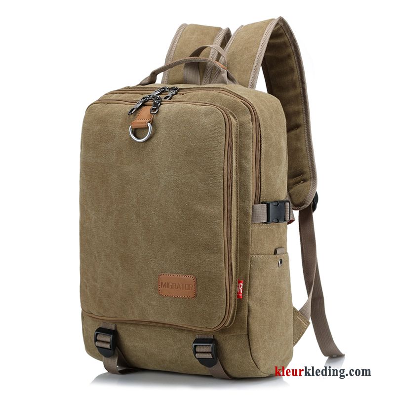 Wandelrugzak Heren Canvas Casual Schooltas Rugzak Sporttas De Middelbare School Trend