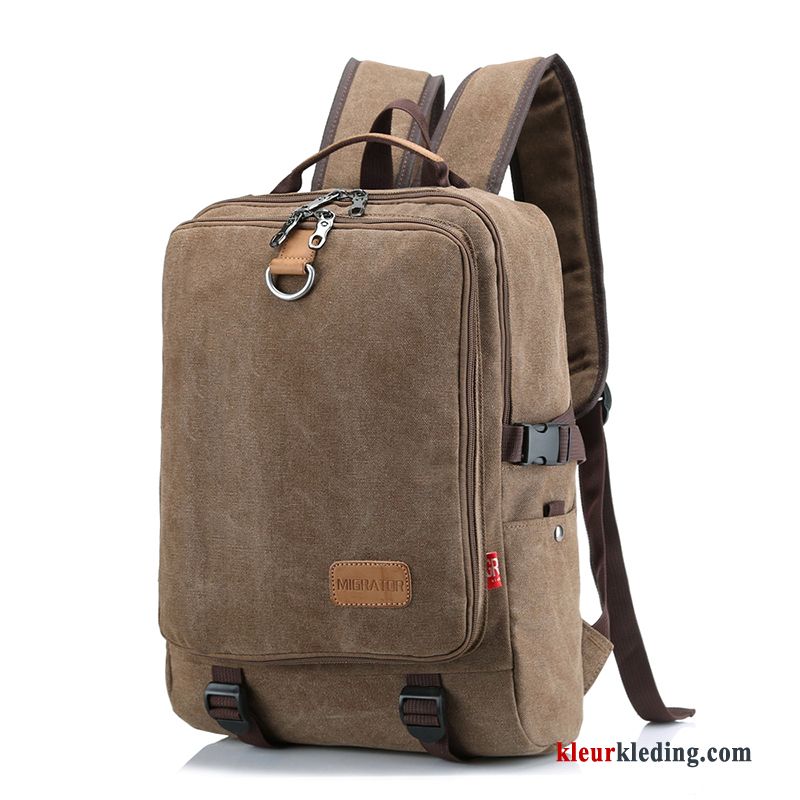 Wandelrugzak Heren Canvas Casual Schooltas Rugzak Sporttas De Middelbare School Trend