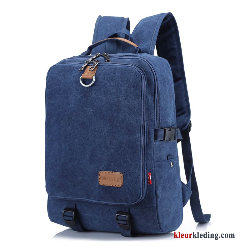 Wandelrugzak Heren Canvas Casual Schooltas Rugzak Sporttas De Middelbare School Trend