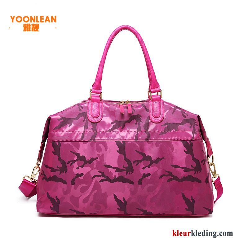 Wandelrugzak Tas Reizen Handtas Doek Rechtbanken Dames Mesh Camouflage Rood