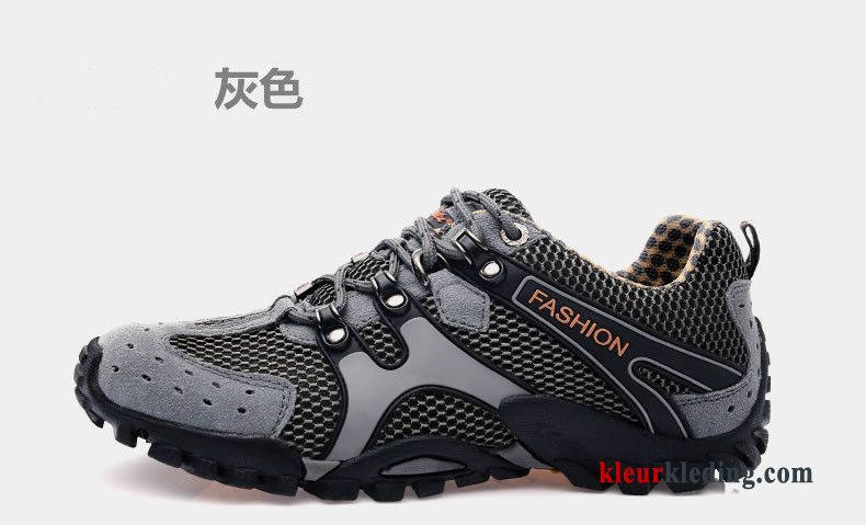 Wandelschoenen Outdoor Mannen Ademende Trekking Maas Casual Sport Donker Heren Blauw