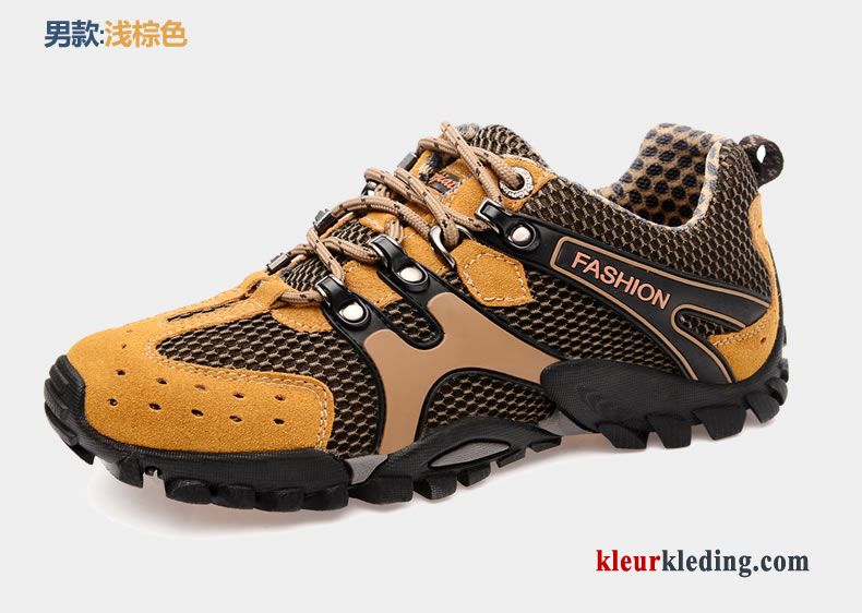 Wandelschoenen Outdoor Mannen Ademende Trekking Maas Casual Sport Donker Heren Blauw