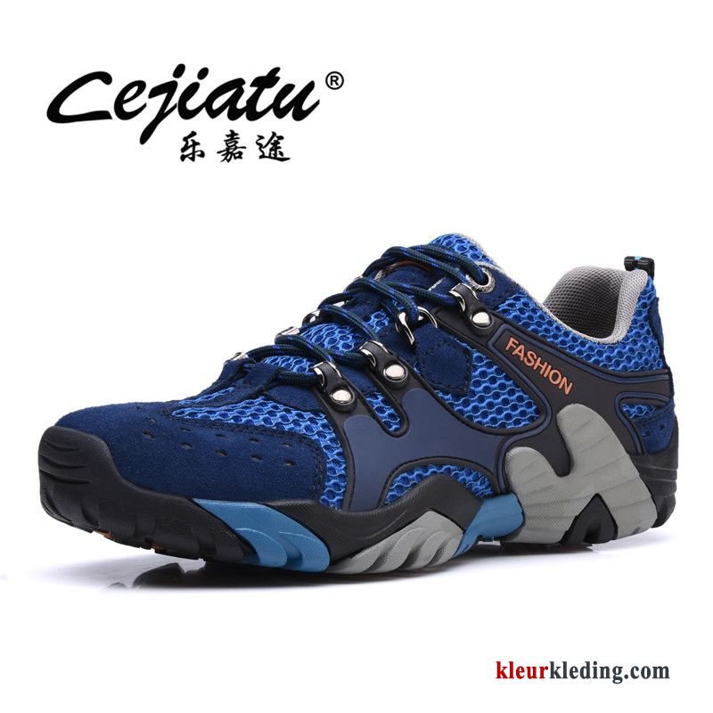 Wandelschoenen Outdoor Mannen Ademende Trekking Maas Casual Sport Donker Heren Blauw