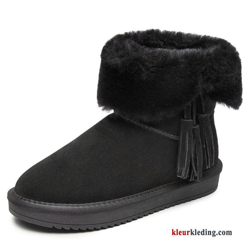 Warm Sneeuw Laarzen Student Korte Laarzen Pluche Schoenen Winter Laars Dames Kaki