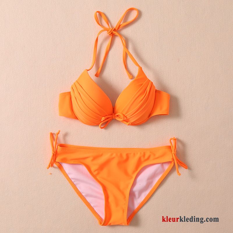 Warmwaterbronnen Zwempak Mini Staal Bikini Groot Sexy Dames Oranje Wit Zwart