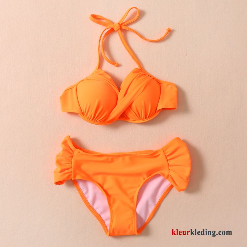 Warmwaterbronnen Zwempak Mini Staal Bikini Groot Sexy Dames Oranje Wit Zwart