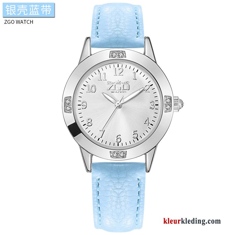 Waterdicht Eenvoudig Quartz Horloge Hart Dames Elegante Mini Student Geel