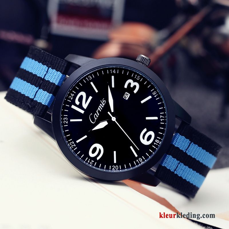 Waterdicht Quartz Horloge Mode Eenvoudig Trend Heren Student Kaki