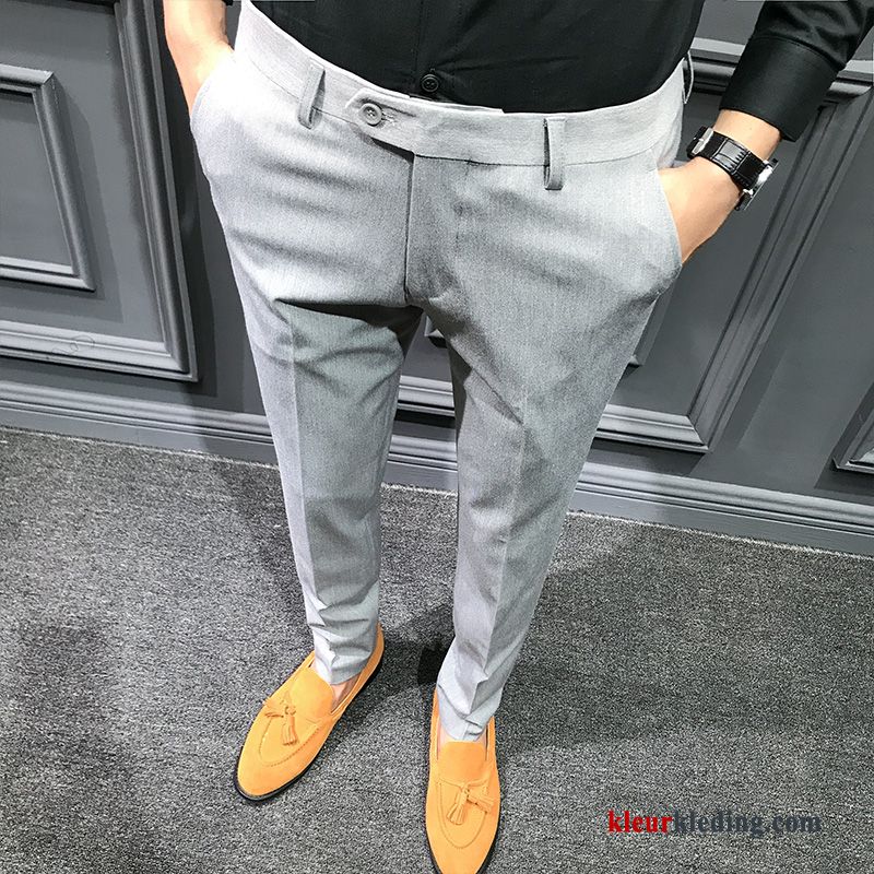 Werk Herfst Heren 2018 Grijs Bedrijf Slim Fit Casual Broek