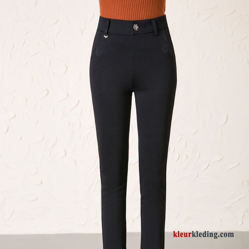 Winter Broek Plus Kasjmier Mam Groen Casual Rechtdoor Dames