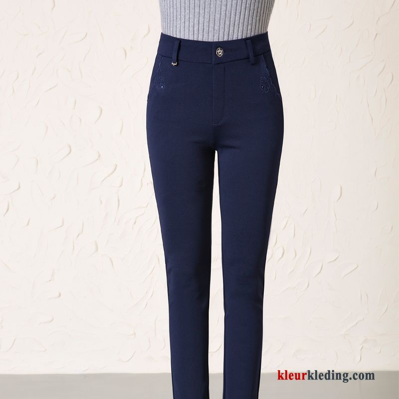 Winter Broek Plus Kasjmier Mam Groen Casual Rechtdoor Dames