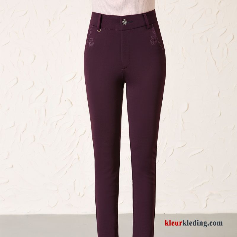 Winter Broek Plus Kasjmier Mam Groen Casual Rechtdoor Dames