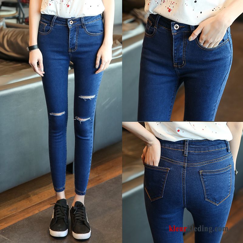 Zwart Elastiek Nieuw Dames Dunne Trend Spijkerbroek Jeans Potlood Broek