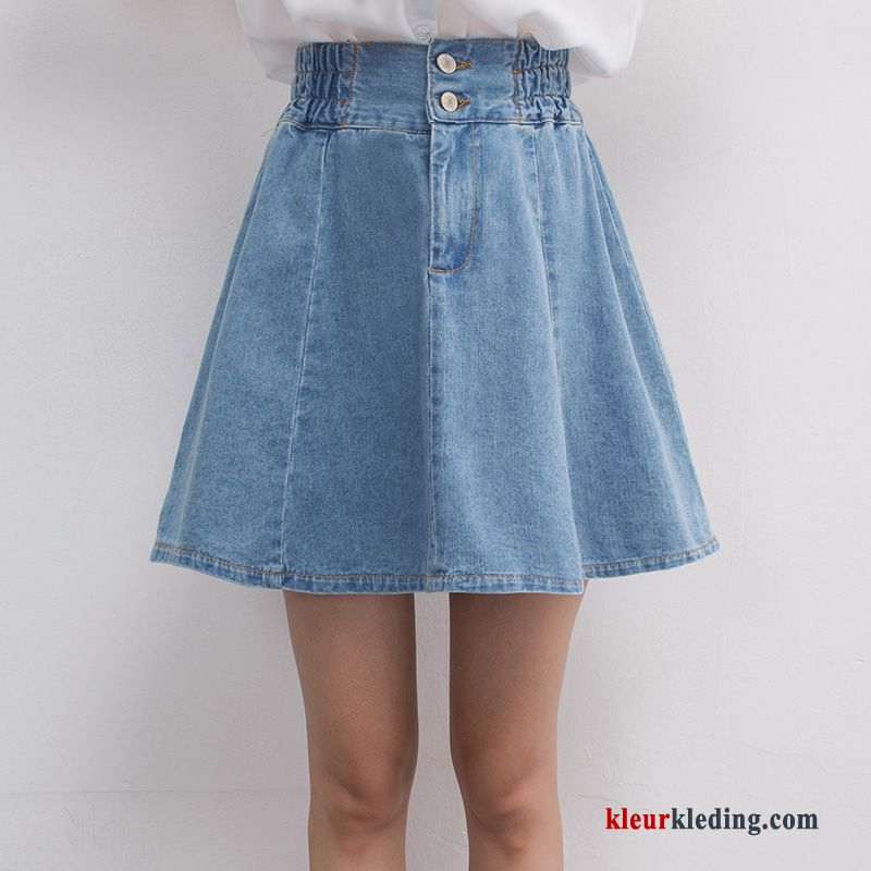 Blauw Hoge Taille Dames Nieuw Korte Rokjes 2018 Zomer Denim