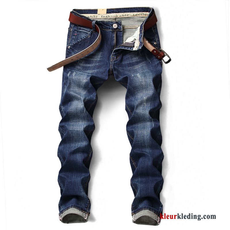 Broek Elastiek Heren Voorjaar Spijkerbroek Jeans Jeugd Potlood Broek Slim Fit