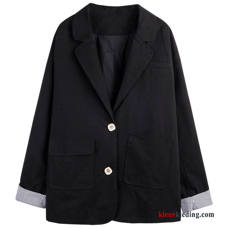 Casual Dames Pak Jasje Blazer Student Mini Zwart Herfst