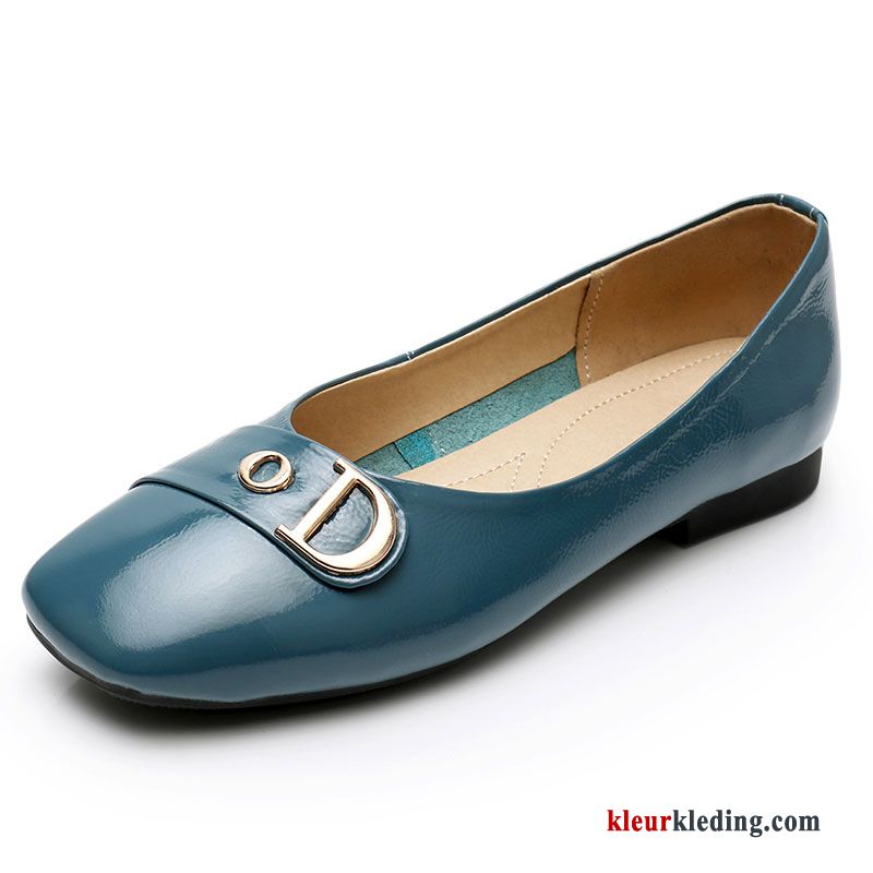 Dames Mocassins Vierkante Zachte Zolen Grote Maten Alle Wedstrijden Pumps Vrouwen Schoenen Voorjaar Blauw