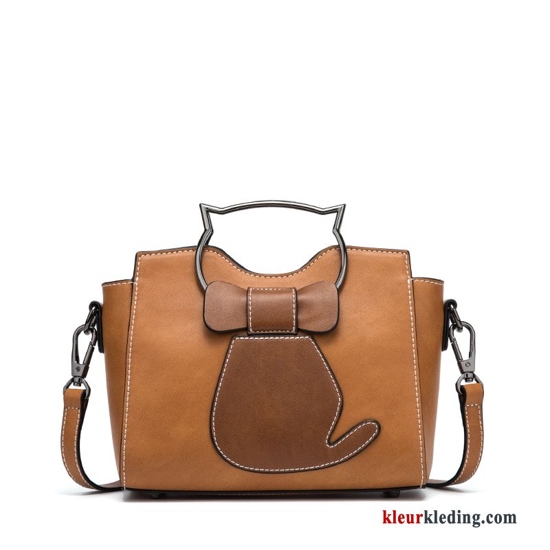 Dames Vintage Mode Alle Wedstrijden Handtas Nieuw 2019 Mini Karamel Kleur