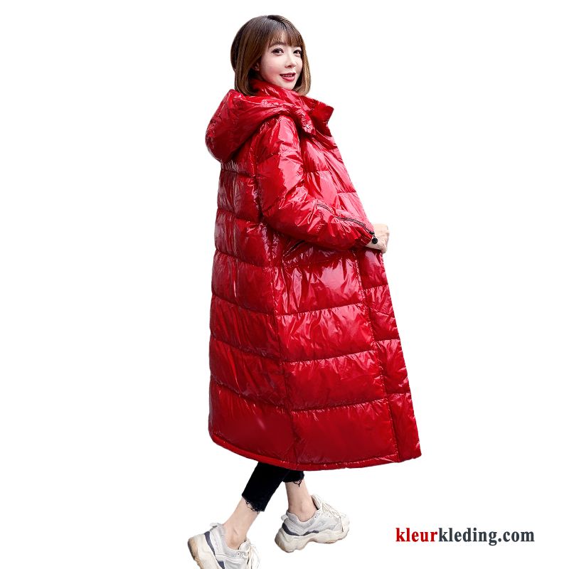 Dames Winter Trend Katoenen Jas Lange Mouwen Comfortabele Hoodie Rood Mode